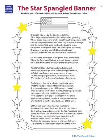 Read the Star Spangled Banner