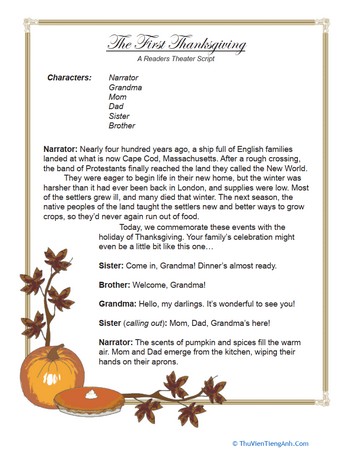 Reader’s Theater: First Thanksgiving