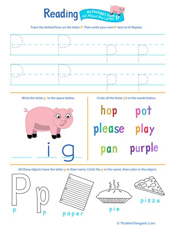 Get Ready for Reading: All About the Letter P