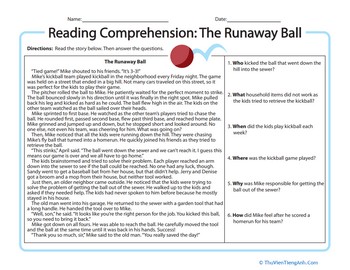 Reading Comprehension: The Runaway Ball