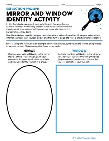 Reflection Prompt: Mirror and Window Identity Activity