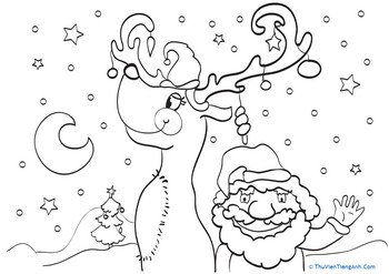 Christmas Reindeer Coloring Page