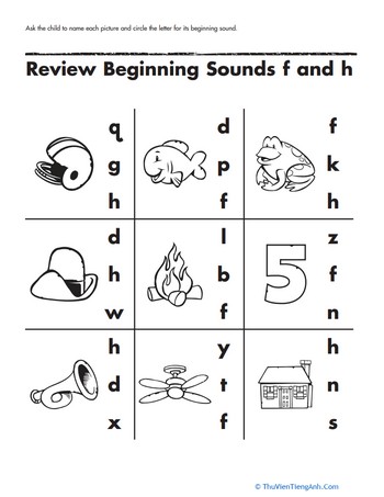 Review Beginning Sounds F and H
