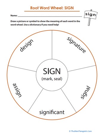 Root Word Wheel: Sign