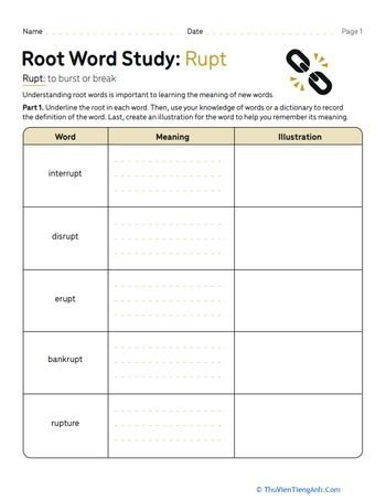 Root Word Study: Rupt