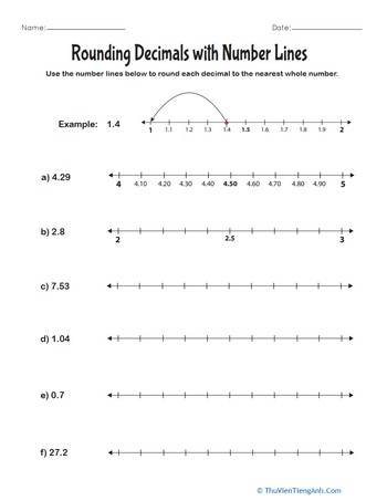 Rounding Decimals with Number Lines