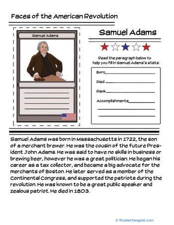 Samuel Adams Trading Card