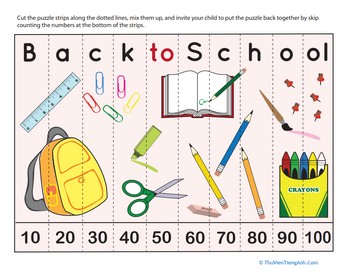 Back to School Skip Counting Puzzle