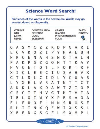 Science Vocabulary Word Search