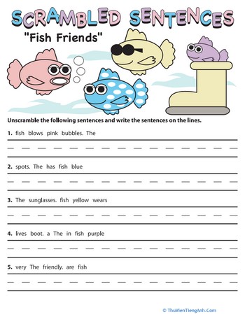Scrambled Sentences: Fish Friends