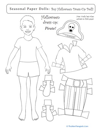 Seasonal Paper Dolls: Boy Halloween Dress-Up