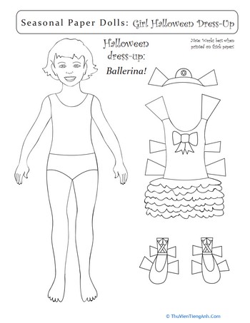 Seasonal Paper Dolls: Girl Halloween Dress-Up