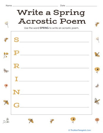 Write a Spring Acrostic Poem