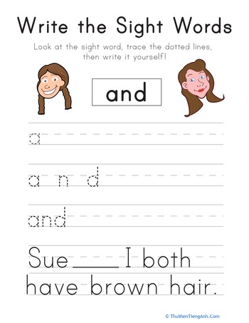 Write the Sight Words: “And”