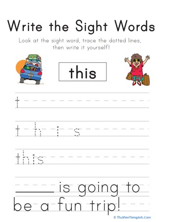 Write the Sight Words: “This”