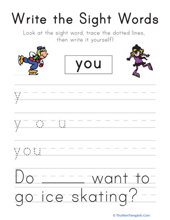 Write the Sight Words: “You”