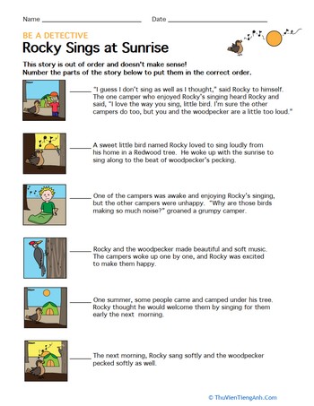 Sequencing Activity: Rocky Sings at Sunrise