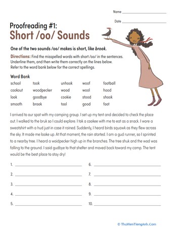 Proofreading #1: Short /oo/ Sounds