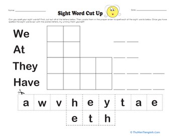 Sight Word Cut Up