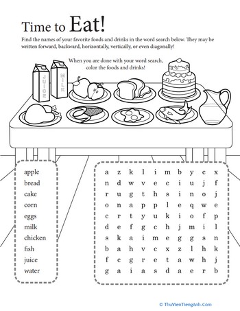 Word Search: Time to Eat!