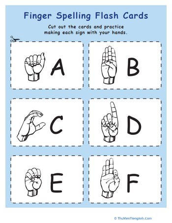 Sign Language Flash Cards: A thru F