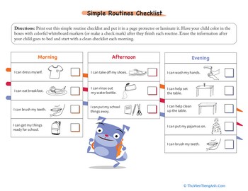 Simple Routines Checklist