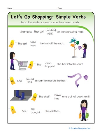 Simple Verbs: Let’s Go Shopping!
