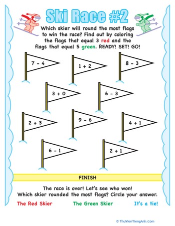 Ski Race Math Facts #2