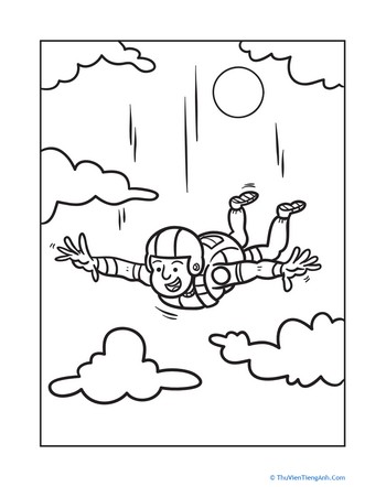 Skydiving Coloring Page