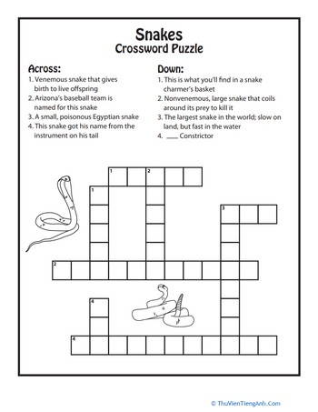 Slithering Snakes: A Crossword Puzzle