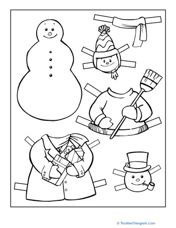 Snowman Paper Dolls