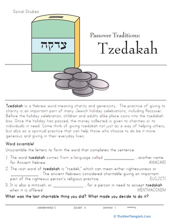 Passover Traditions: Tzedakah