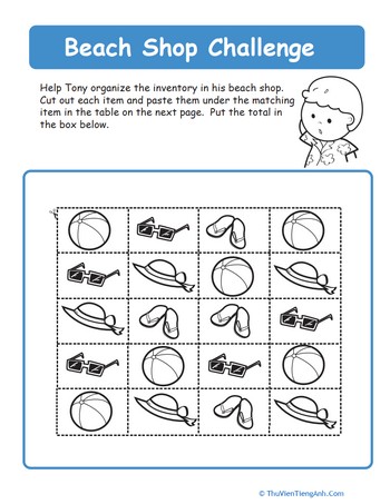 Practice Sorting and Counting at the Beach