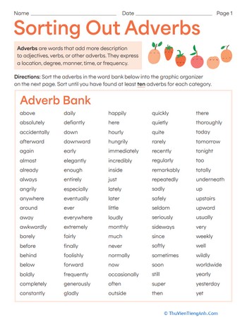 Sorting Out Adverbs