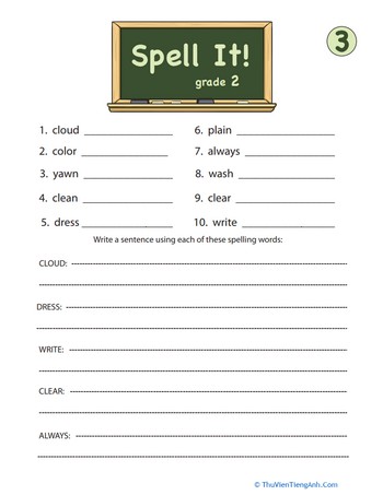Spell It! For Second Grade, #3