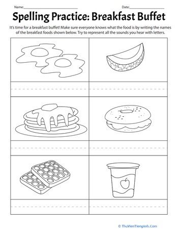Spelling Practice: Breakfast Buffet