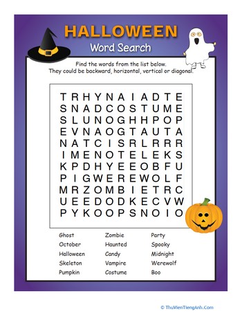 Spooky Word Search