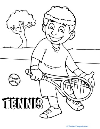 Tennis Game Coloring Page