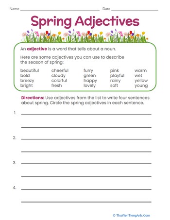 Spring Adjectives