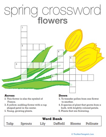 Spring Flowers Crossword