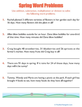 Spring Word Problems