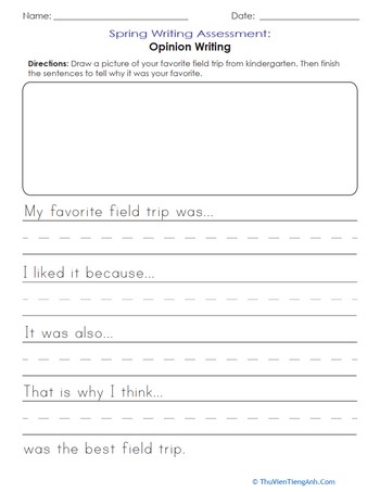 Spring Writing Assessment: Opinion Writing