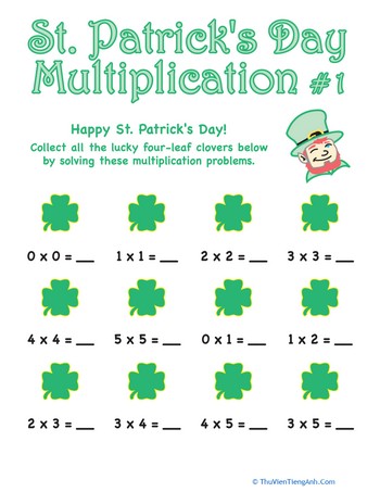 St. Patrick’s Day Multiplication #1