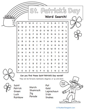 St. Patrick’s Day Word Search #3