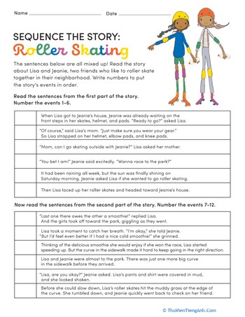 Story Sequencing: Roller Skating