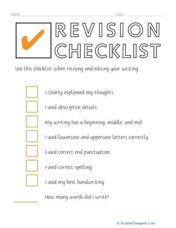 Revision Checklist