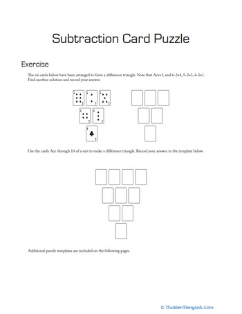 Card Puzzle: Subtraction