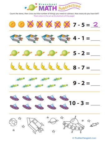 Preschool Math: Stellar Subtraction