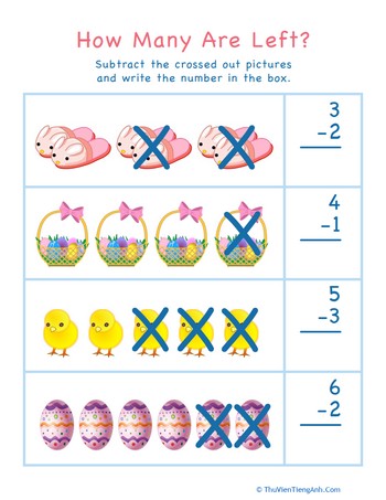 Subtraction for Visual Learners: Easter #2