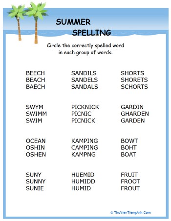 Summer Spelling